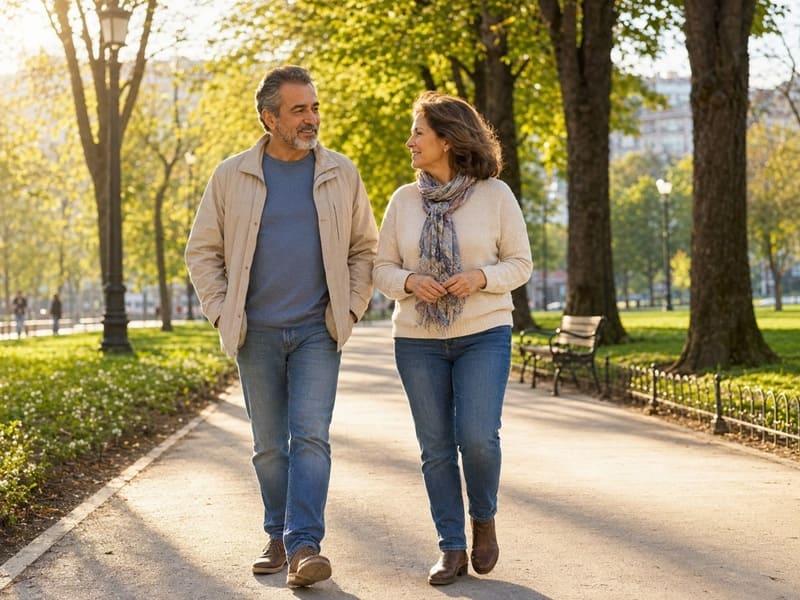A mature couple building trust through conversation